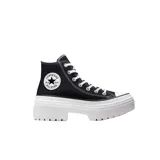 Championes Converse Chuck Taylor All Star Lugged Heel Hi de caña alta, color negro con suela blanca de plataforma con tacos.
