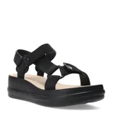 Sandalia de plataforma Azaleia modelo Olivia, color negro, con tiras elásticas ajustables y plantilla acolchada en tono beige.