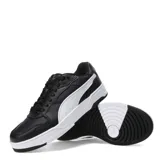 Championes urbanos Puma modelo Rebound Break, de diseño inspirado en el básquet retro. Presentan una capellada sintética de color blanco con perforaciones en la puntera, cierre de cordones y suela de goma resistente. Incluyen plantilla SoftFoam+ para mayor amortiguación.
