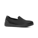 Zapatillas Skechers Slip-Ins Relaxed Fit Flex Adapt Juliette color negro, con diseño sin cordones y parte superior de tejido elástico de punto.