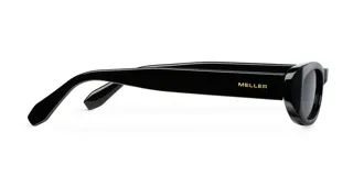 Lentes de sol negros con montura ovalada estilo ojo de gato. Lentes polarizadas alemanas con protección UV400, recubrimiento anti-scratch y superhydrophobic. Fabricados con material bio-based G850 y patillas de propionato de celulosa.