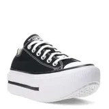 Championes urbanos Converse Chuck Taylor All Star Lift Double Stack, color negro con plataforma blanca y detalles en blanco.