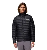 Campera puffer de hombre Columbia, con aislamiento de plumón de 700 cuins y tecnología Omni-Shield que repele la humedad. Presenta cierre frontal completo, cuello alto con protección para la barbilla, bolsillos laterales con cierre y dobladillo ajustable.