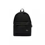 Mochila Lacoste modelo Neocroc, color negro, con compartimento principal con cierre y bolsillo frontal con cierre. Incluye el logo del cocodrilo característico de la marca bordado en la parte inferior derecha del bolsillo frontal.