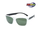 Lentes de sol MDQ modelo Dassanech, con armazón transparente y patillas negras.