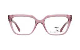 Armazón para lentes de receta marca T.Calandra, modelo C32Z, color rosa cristal, de acetato, con forma cuadrada.