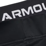 Calza deportiva Under Armour de tiro alto, color negro, con logo de la marca estampado en la pierna derecha. Confeccionada en tejido de doble capa con interior cepillado para mayor calidez y exterior de secado rápido.