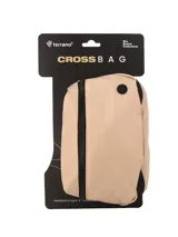 Riñonera de diseño unisex en color marrón, confeccionada en tela tipo lona. Presenta un compartimento principal con cierre de cremallera negro, un bolsillo trasero y correa ajustable con hebilla plástica.