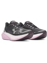 Championes de running Under Armour modelo W Velociti Distance, color negro con detalles en rosado y violeta, capellada de malla transpirable y suela con amortiguación HOVR+.