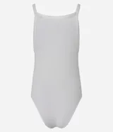 Body de diseño seamless confeccionado en poliamida con textura acanalada, presenta escote cuadrado y breteles finos. Cuenta con cierre mediante botones de presión en la entrepierna.