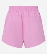 Bermuda deportiva modelo runner de la marca Get Over, confeccionada en poliéster. Presenta un diseño holgado con cintura elástica, bajo redondeado y rayas laterales decorativas.