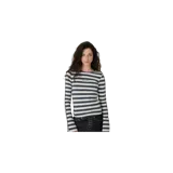 Remera de manga larga Eme Studios modelo Wally Stripped, con diseño a rayas horizontales en color negro y blanco, cuello redondo y pequeño logo impreso en el pecho.