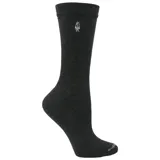 Pack de tres pares de medias de largo medio marca Hush Puppies, confeccionadas en algodón y spandex. Presentan un diseño liso en colores negro, gris oscuro y gris claro, con el logo de la marca bordado en la parte superior y en la puntera.