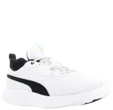 Championes Puma Resolve Smooth, color blanco con detalles en negro y suela blanca.