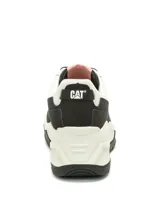 Championes Cat modelo Watchful, con diseño de paneles en color negro y blanco, con detalle en rosado en la lengüeta. Presenta suela de plataforma con relieve y cierre de cordones.
