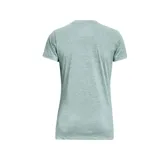 Remera deportiva Under Armour Tech Twist V-Neck color celeste jaspeado, de corte holgado, manga corta y cuello en V.