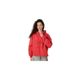 Hoodie oversize Eme Studios de color rojo, con capucha y estampa frontal del logo de la marca en tono oscuro.