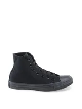 Championes Converse Chuck Taylor All Star HI, color negro, de caña alta y suela de goma.