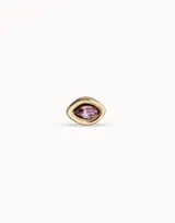 Charm de piercing plateado con forma de ojo, engastado con un cristal Swarovski color azul claro (light sapphire).