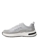 Championes Umbro modelo Refine para hombre, de color gris con detalles en blanco y negro, suela chunky y cordones claros.