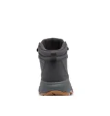 Bota de senderismo Columbia modelo Newton Wander Ltr, color gris con suela de goma color caramelo. Presenta diseño de caña media, cierre con cordones, herrajes metálicos y construcción impermeable con tecnología Omni-Tech.