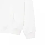 Buzo canguro Lacoste de algodón con capucha, color negro, con bolsillo frontal tipo canguro y logo de la marca estampado en el pecho.