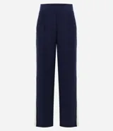 Pantalón recto deportivo de modal color beige, con recortes laterales a contratono y cintura elástica.