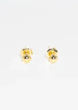 Par de caravanas pequeñas con forma de esfera, bañadas en oro de 18k. Hipoalergénicas.