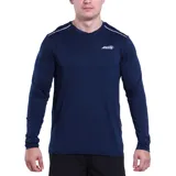 Buzo deportivo azul marino de manga larga, con cuello redondo y logo de la marca Avia estampado en el pecho. Presenta detalles en blanco en los hombros.