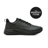 Championes deportivos Hi-Tec modelo Brett, color negro, con diseño en malla y refuerzos sintéticos, ideales para entrenamiento y uso diario.