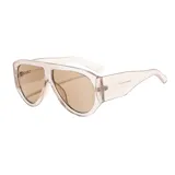 Lentes de sol estilo aviador oversize con armazón negro de acetato y cristales oscuros.