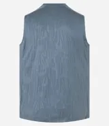 Musculosa deportiva masculina color beige, con cuello redondo y estampado sutil de líneas. Presenta recortes en los hombros y está confeccionada con tecnología Dry para mayor transpirabilidad.