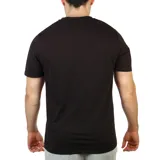 Remera deportiva de manga corta y cuello redondo, color negro, con el logo de Diadora en blanco en el pecho.