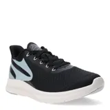Championes deportivos Topper modelo VR Speed, color negro con detalles en gris claro. Presentan capellada de malla transpirable, cierre con cordones y suela blanca de alto rendimiento.