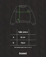 Sweater de punto con diseño de trenzas verticales y efecto de lavado, cuello redondo y mangas largas con puños acanalados.