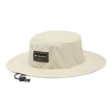 Sombrero de ala ancha Columbia Broad Spectrum II, color beige, con cordón ajustable para la barbilla y parche con el logo de la marca en el frente. Incorpora tecnologías Omni-Shade de protección solar UPF 50 y Omni-Shield que repele la lluvia y las manchas.