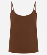 Musculosa básica azul marino de algodón peruano, con escote redondo y tirantes finos.