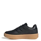 Championes Adidas Courtblock Bold para mujer, color negro con suela beige y plataforma.