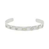 Pulsera rígida de plata 925 con piedras de la luna de diferentes formas.