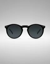 Lentes de sol Kubu negros con montura redonda de policarbonato y lentes polarizados japoneses con protección UV 400.