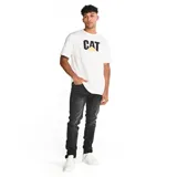 Pantalón de jean corte skinny color gris oscuro con efecto desgastado, diseño de cinco bolsillos, cierre de cremallera y botón metálico con logo de la marca.