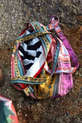 Bolso de playa estampado XXL de lona 100% algodón doble con estampa de caballos.