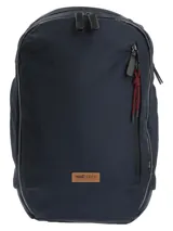 Mochila RKF de diseño funcional y resistente, confeccionada en poliéster reciclado impermeable. Cuenta con múltiples compartimentos con cierres a prueba de agua, incluyendo un espacio acolchado para laptop, bolsillos laterales, bolsillo superior para anteojos y organizador frontal. Posee espalda ergonómica acolchada, correas ajustables, cinta de pecho y detalle de parche con logo en cuero sintético.