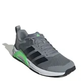 Championes Adidas Dropset Control, color gris con detalles en negro y verde.