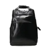 Mochila urbana North Sails modelo Tronco, confeccionada en cuero sintético negro. Cuenta con compartimento principal con espacio para notebook, múltiples bolsillos exteriores e interiores con cierre, y manijas superiores para llevar como bolso.