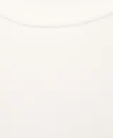 Jersey Rira de punto fino, color blanco crudo, con cuello redondo, diseño entallado y manga larga.