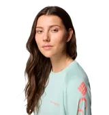 Remera de manga larga Columbia Tidal Tee II de color verde menta, con tecnología Omni-Shade de protección solar UPF 50 y tecnología de evaporación Omni-Wick de secado rápido. Presenta cuello redondo y calce cómodo ideal para actividades al aire libre y pesca.