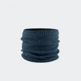 Cuello tubular de punto elástico color azul con forro polar PrimaLoft.