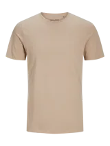 Camiseta de manga corta color beige, marca Jack & Jones, confeccionada en algodón orgánico.