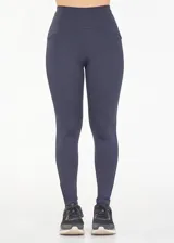 Calza deportiva de tiro alto y alta compresión, diseñada para moldear el cuerpo con un ajuste cómodo. Presenta un diseño liso y funcional, ideal para actividades físicas o uso diario.